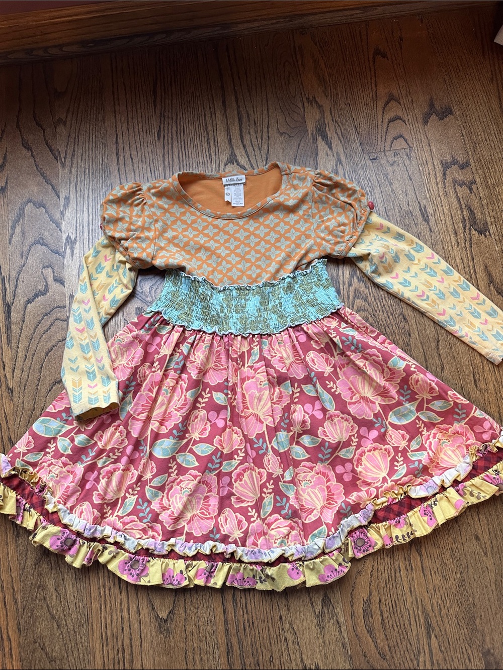 Matilda Jane Pink & Orange Floral Smocked Dress